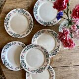 Set of 6 vintage dessert plates model Cécile by HBCM (lot 2)