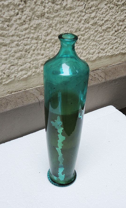 Old blue glass bottle