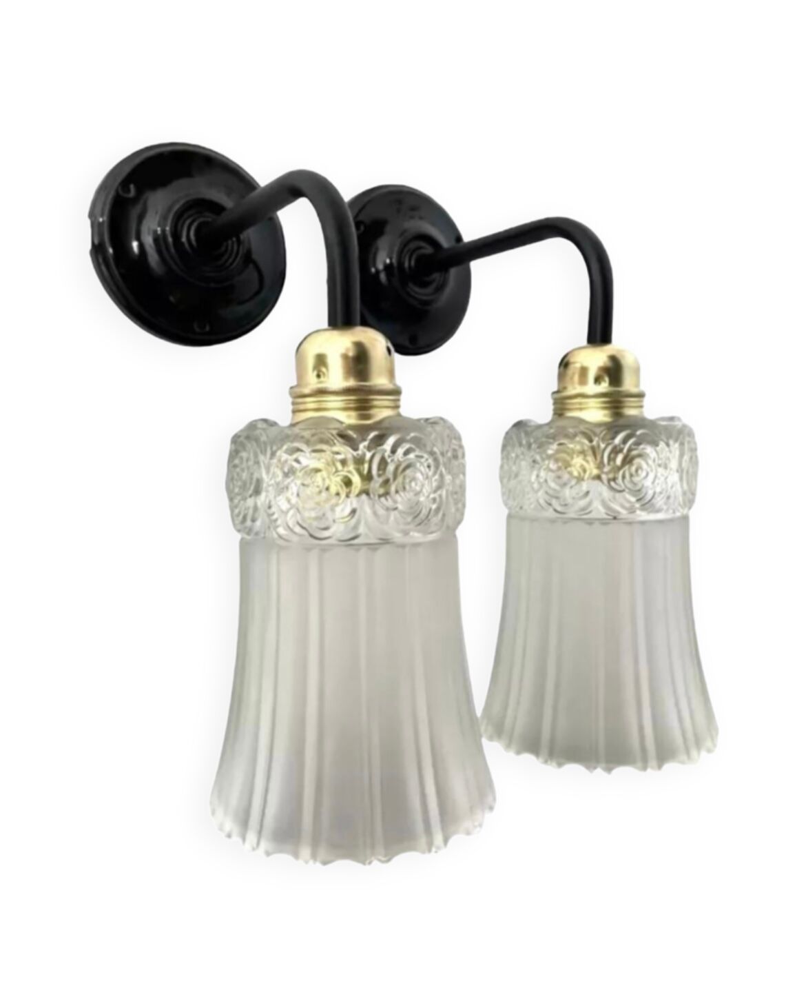 Lot de deux appliques et un socle art deco