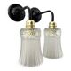 Lot de deux appliques et un socle art deco