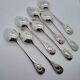7 Alfenide Silver Metal Table Spoons