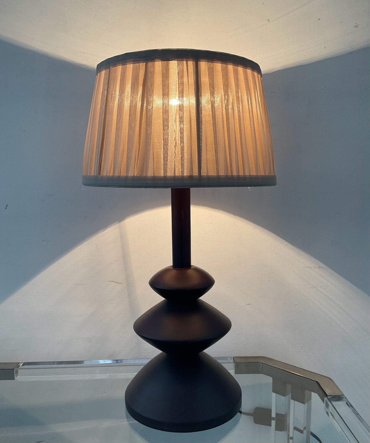 Vintage wooden lamp from the 70s