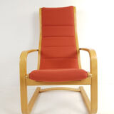 Yngve Ekström Scandinavian armchair orange terracotta wool