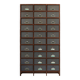 Industrial filing cabinet in wood with 30 original cardboard storage boxes, Belgium, 1920s