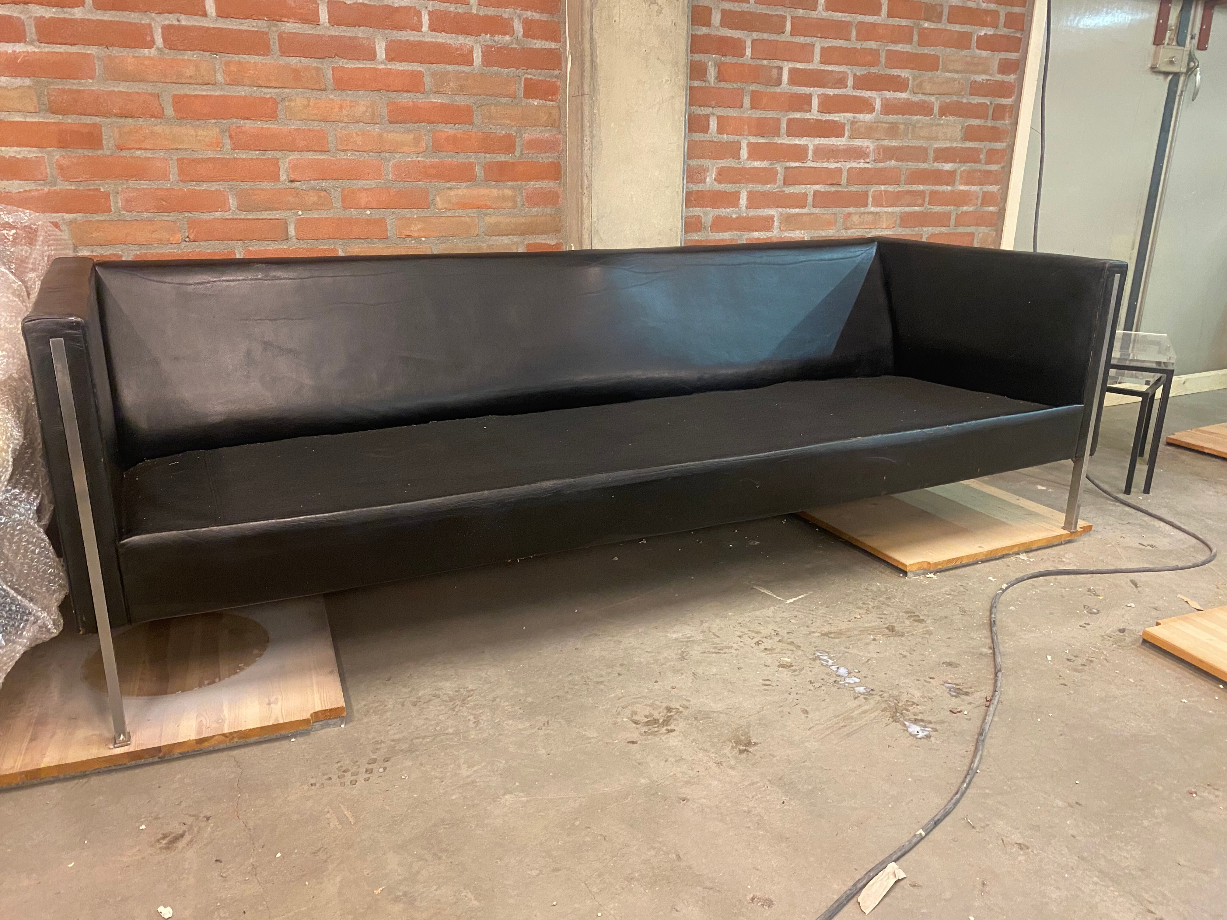 Leather No. 442/3 Sofa by Pierre Paulin for Artifort, 1960s