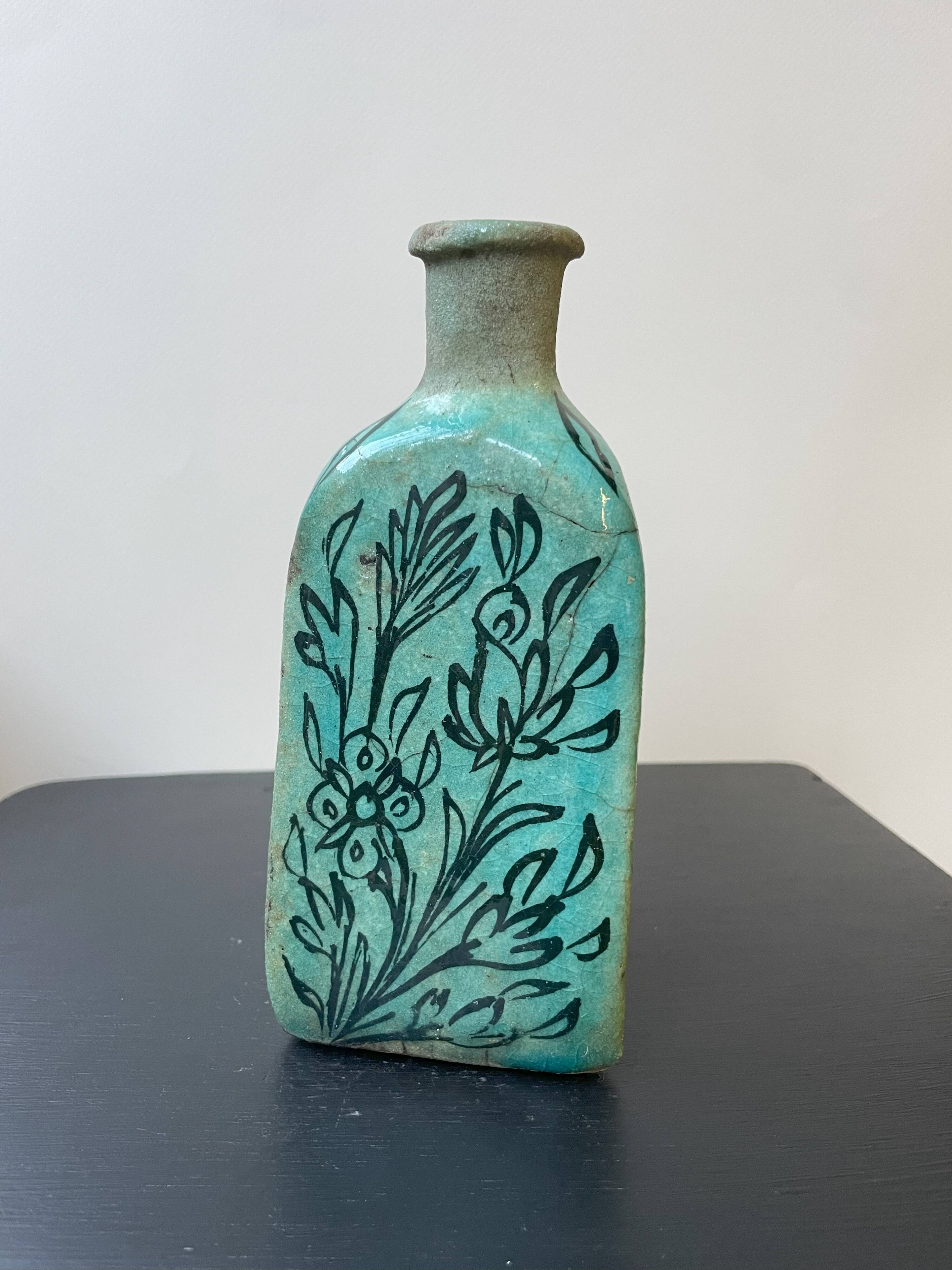 Set of 2 Turquoise Triangular Vases #1 and #2