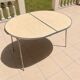 Folding oval table - height adjustable - metal and laminate - 60s/70s.