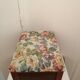 Wooden and fabric footrest with 2 drawers and book rack