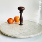 Plateau de fprésentation marbre et bois vintage