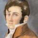 Watercolor on paper portrait 1830 man with the frock coat