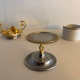 Mustard porcelain and gold metal