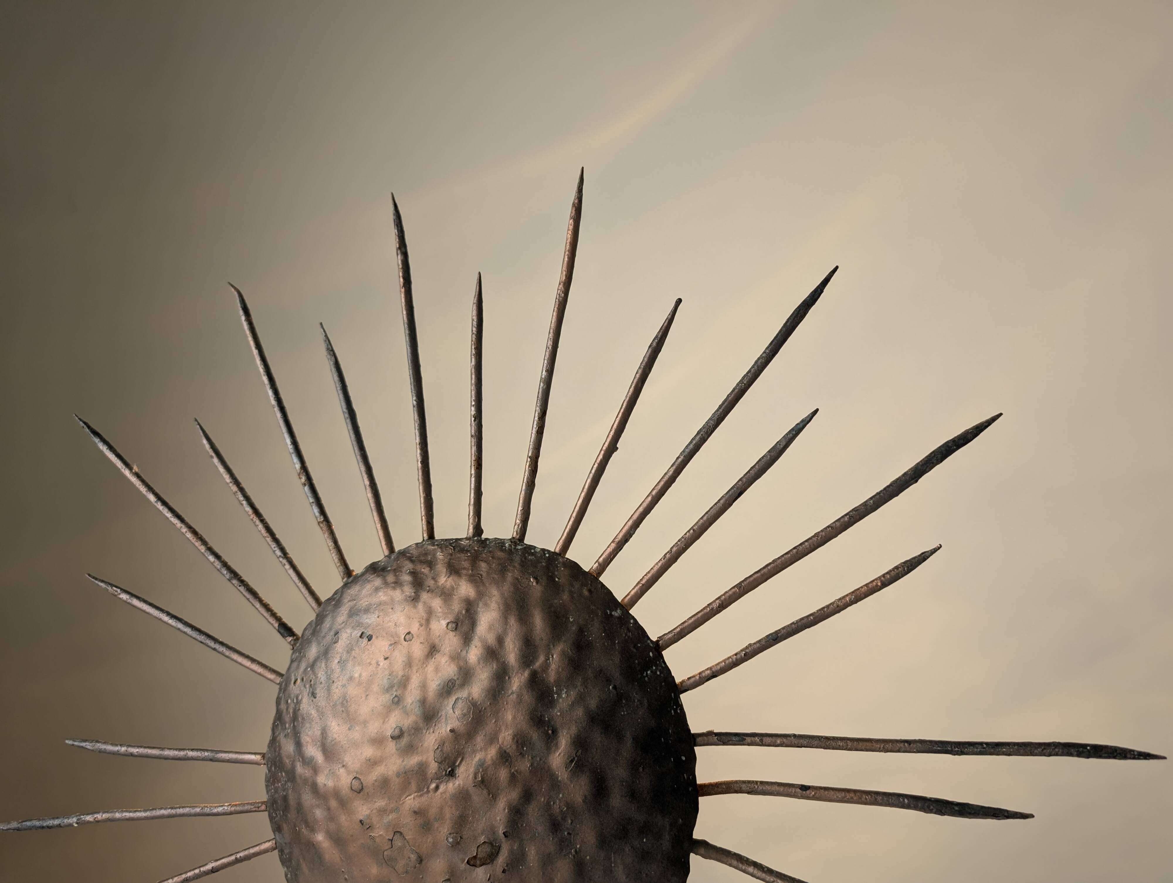 Sunburst Ceiling Lamp in Iron, 1950s