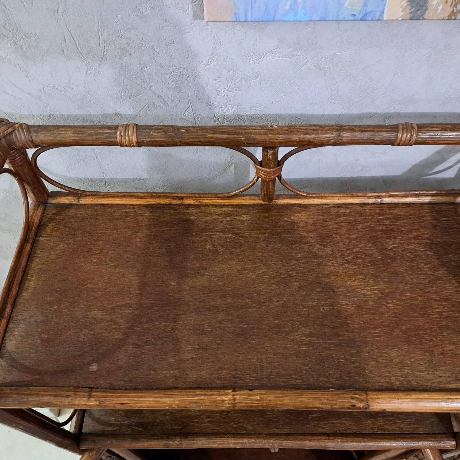 Rattan shelf
