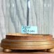 Antique round glass globe 33.5 cm high gilded foot