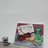 Still life with vase and violin