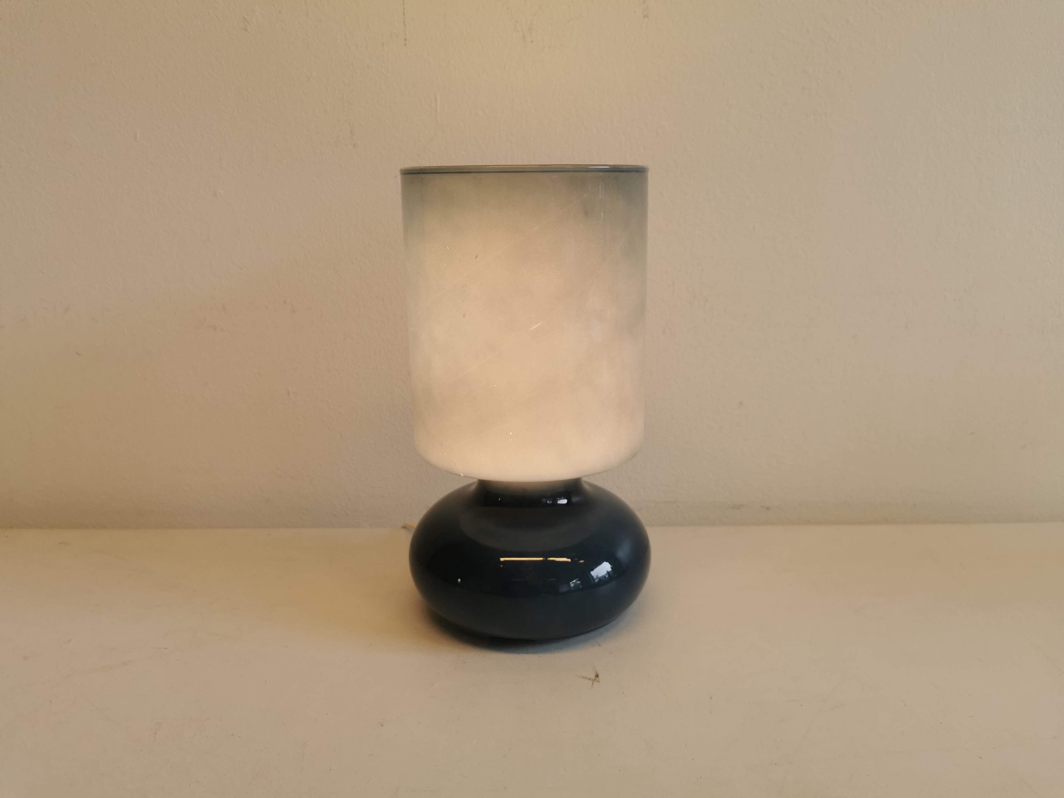 Vintage table lamp from ikea, model lykta, in petrolium blue color, from the late 90s.