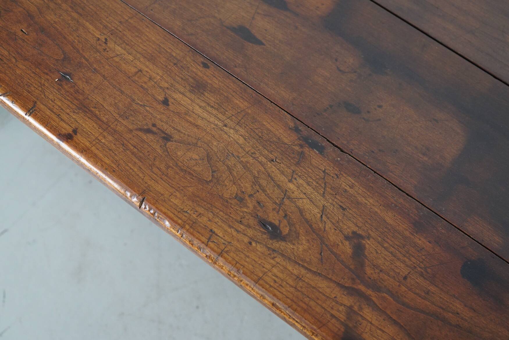 Antique 19th Century French Rustic Farmhouse Dining Table Fruitwood