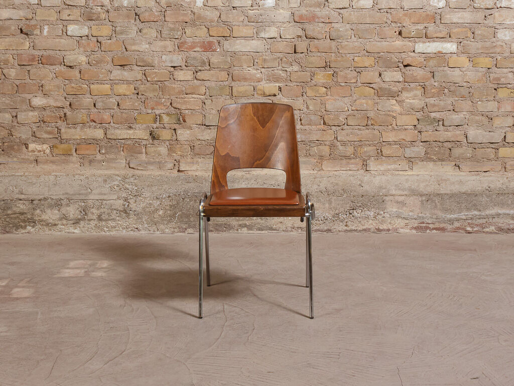 Jomain Baumann chairs, cognac leather seat, circa 1960