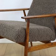 Armchair 'Lis', 1970s brown chocolate brown boucle design by Henryk Lis - 2 pieces available