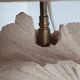 Large 1980s natural stone sculpture lamp.