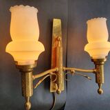 Pair of antique gold wall sconces