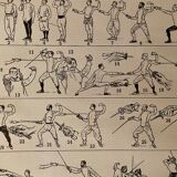 Lithographie sur l'escrime de 1897 (épée fleuret)