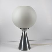 Space Age Lamp Erco in Opaline Glass and Brushed Metal, Germany 1974