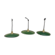 Trio in white green enamelled sheet hanging lamps