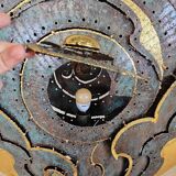 Unique large metal Thai art sculpture floor lamp goldleaf