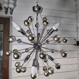 1970s chrome metal Sputnik chandelier