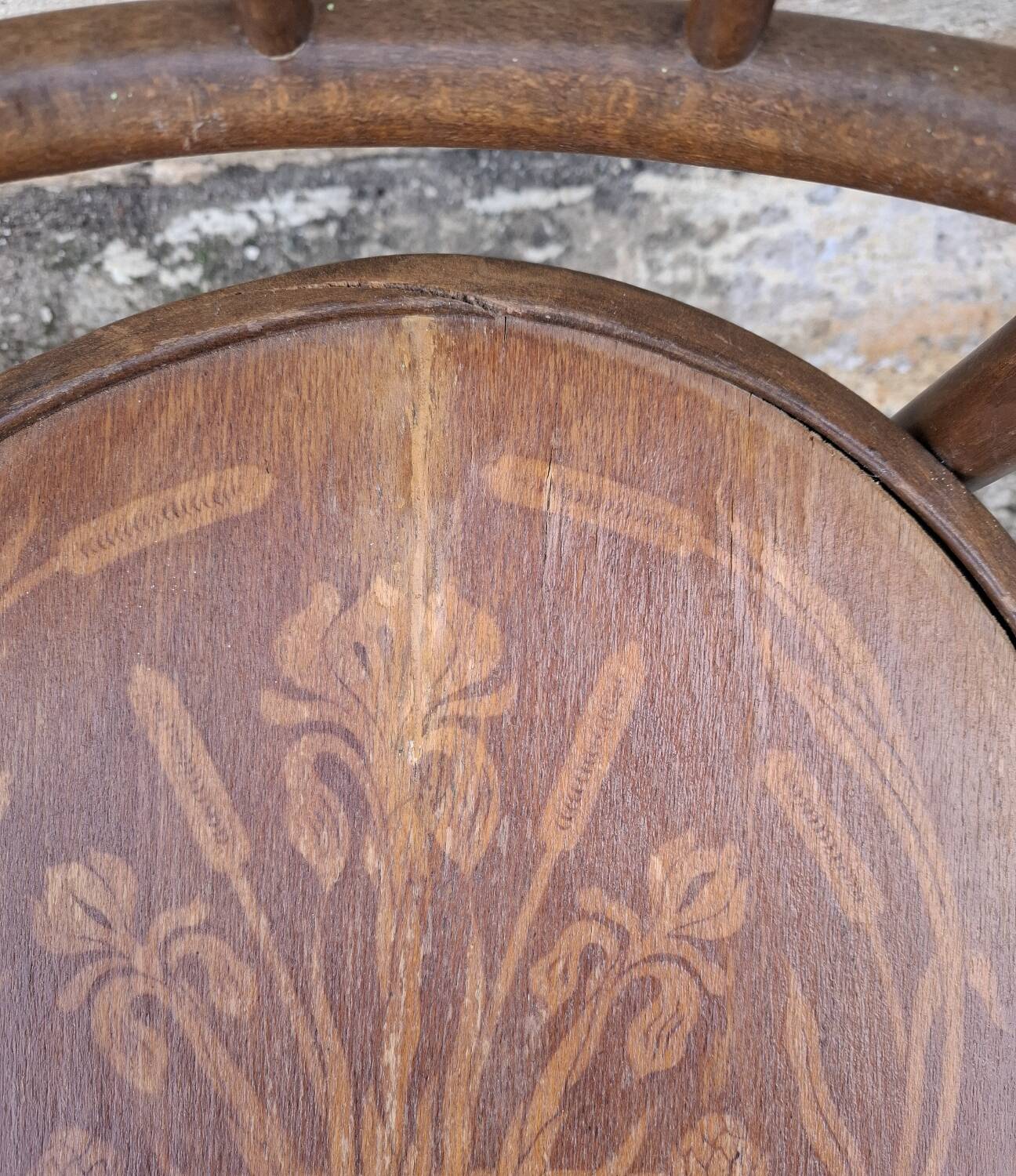 6 mismatched bistro chairs