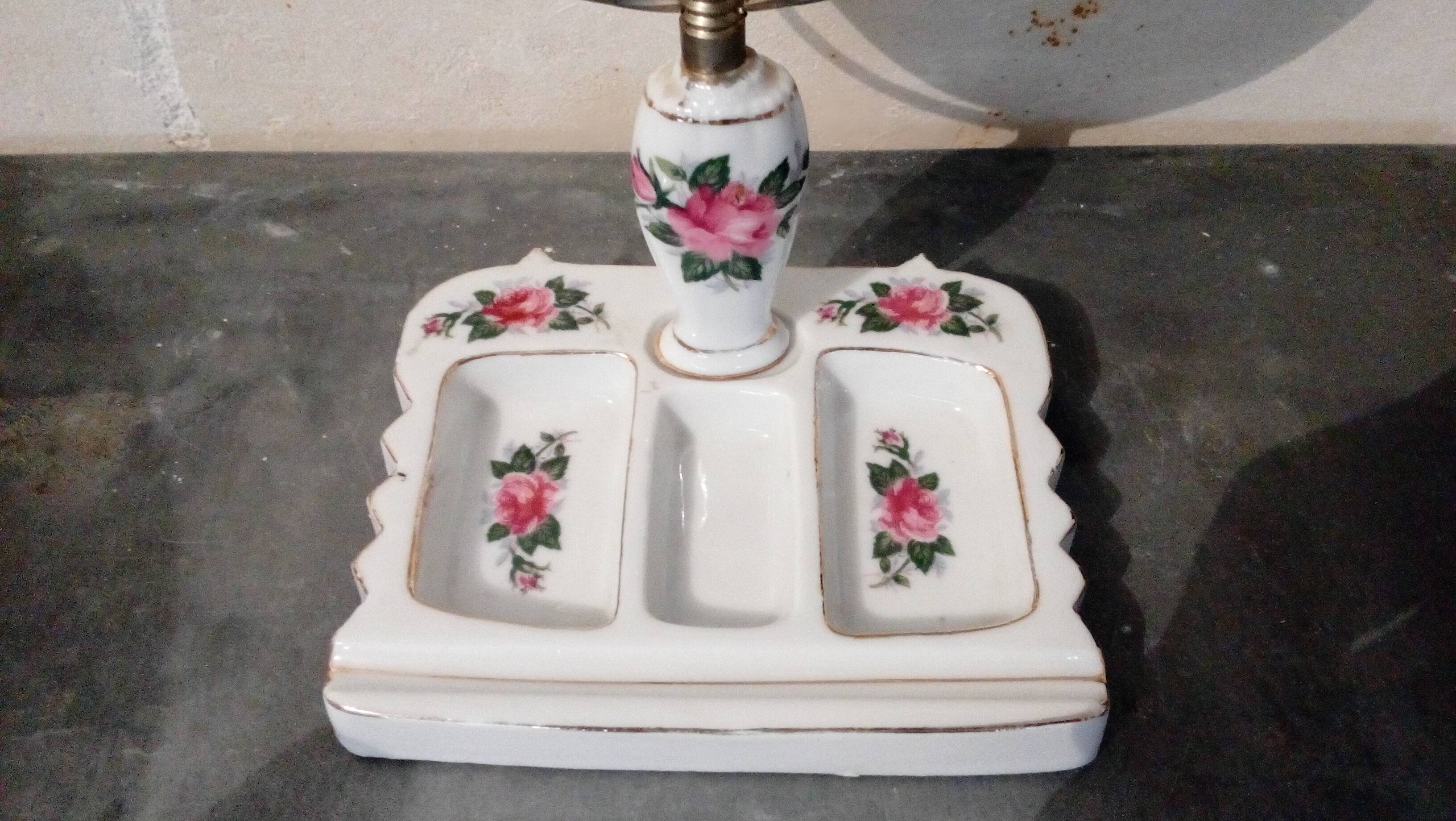 Mirror to lay porcelain rose buttons 13x24cm