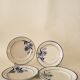 4 flat plates in Gien earthenware model Alberic