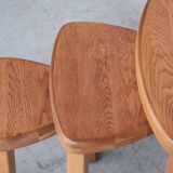 Trio of oak mid-century nesting tables