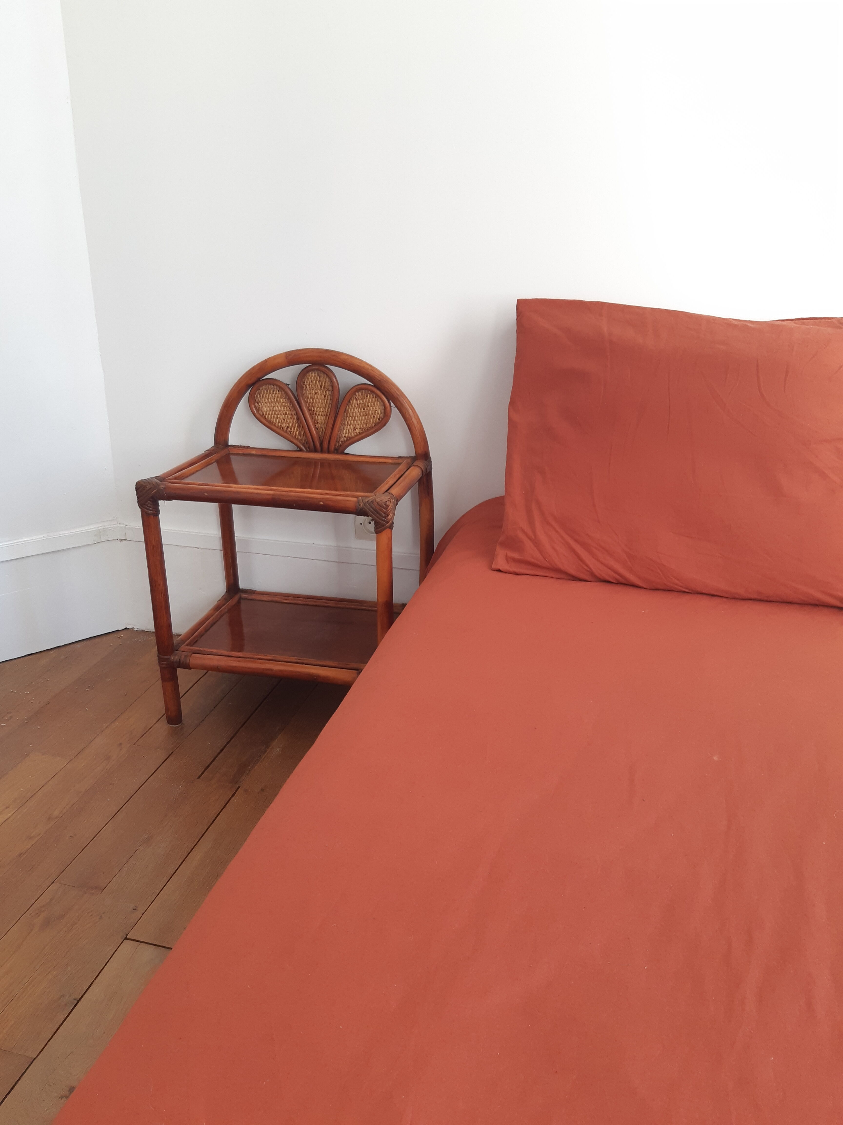 Vintage rattan bedside