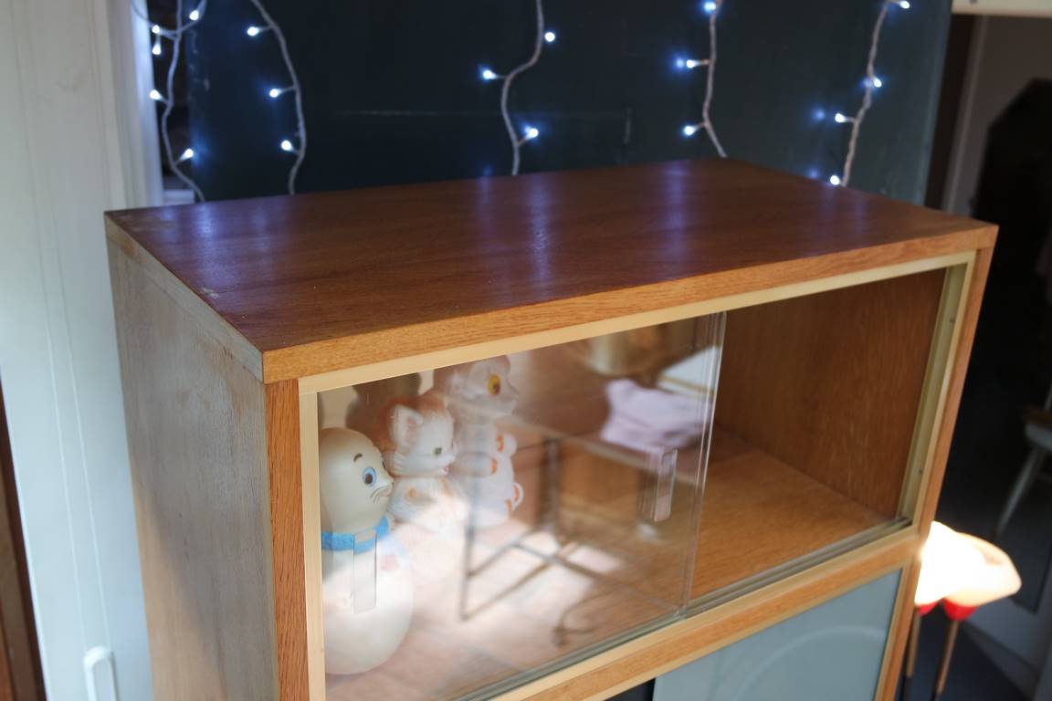 Two-coloured showcase bookcase