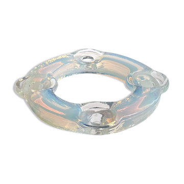 Murano iridescent Opalina Filigrana Candleholder - 1960s