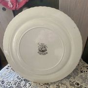 Grand plat à gâteau en faïence Myott modèle Indian Tree