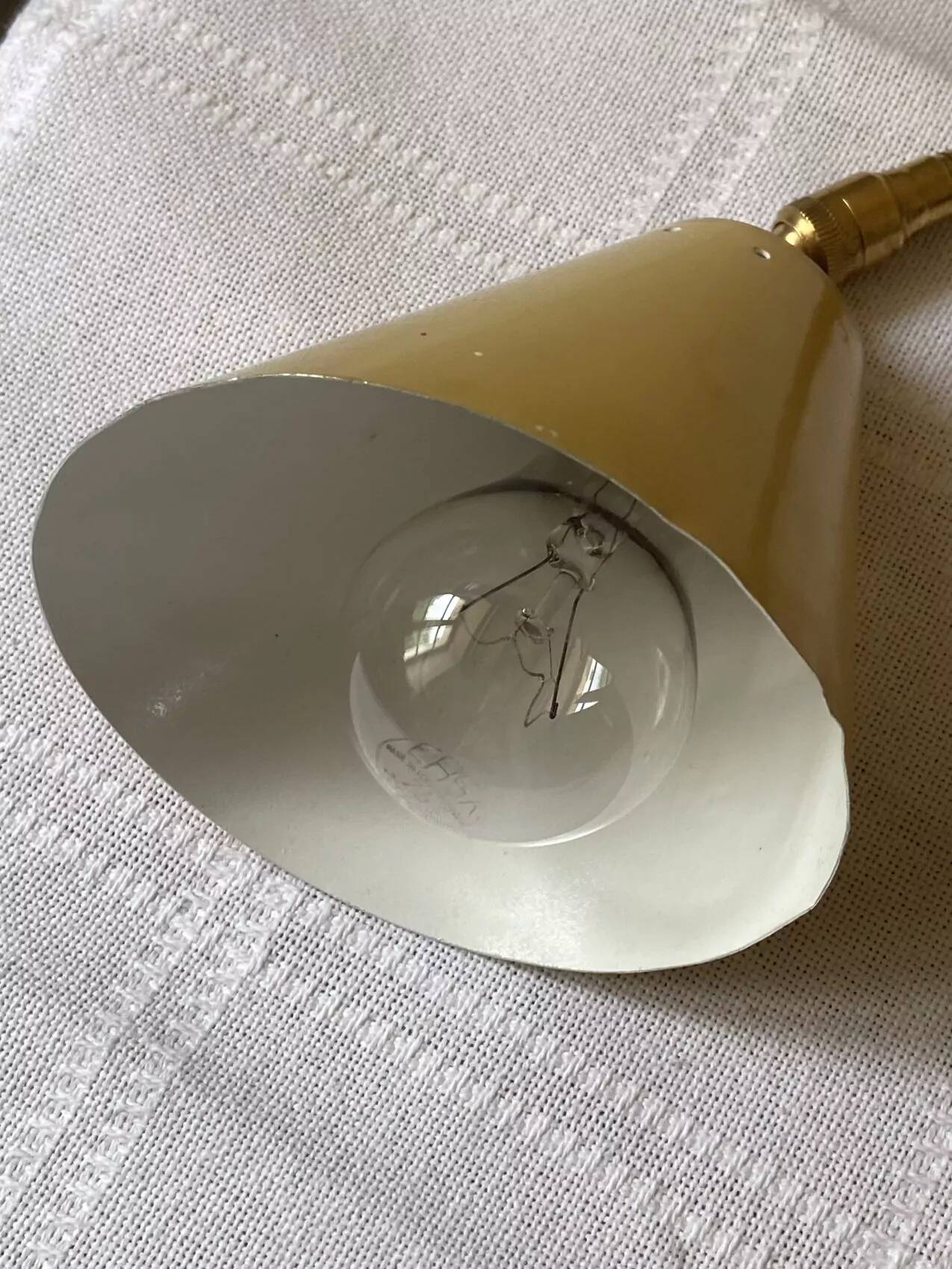 Vintage adjustable wall light – yellow metal and brass – 1960s