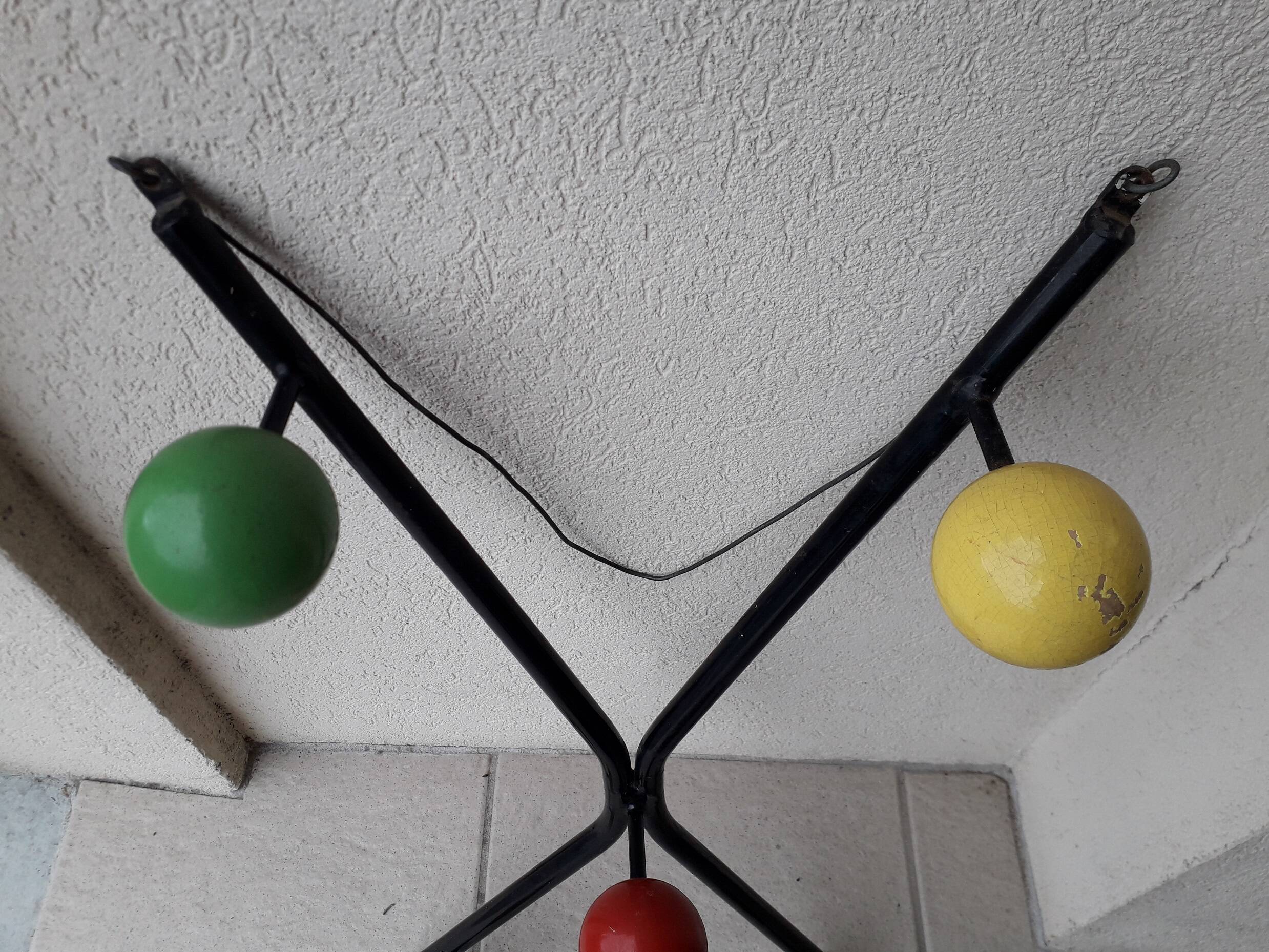 Metal and wood coat rack