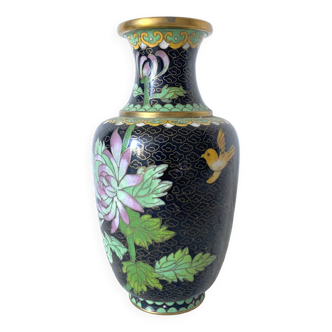 Vase cloisonné laiton, Asie