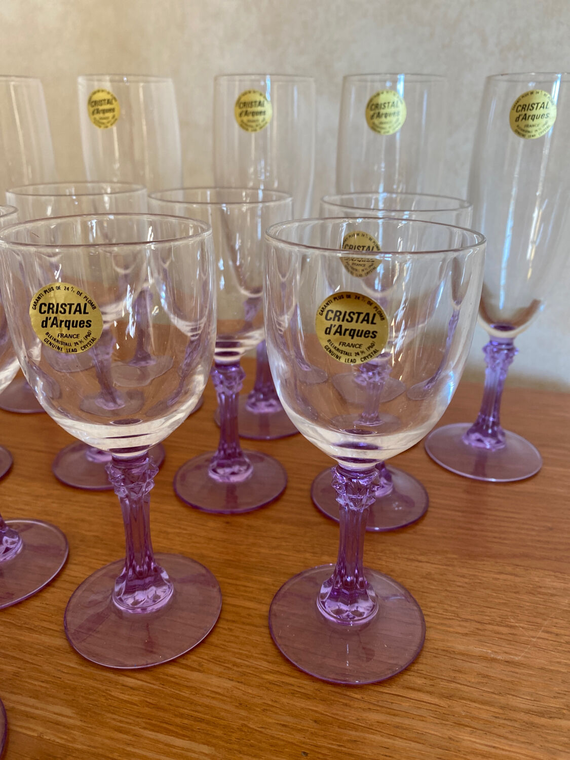Lot de verres cristal Lilas vintage