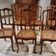 Set of 6 caned Regency/Louis XV chairs
