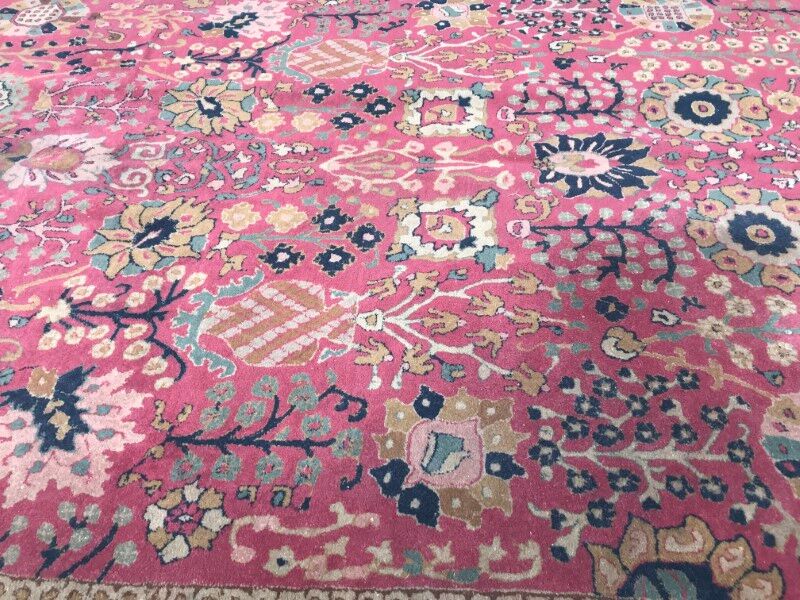 Carpet old French Janus pattern Agra done hand 196 X 296 CM