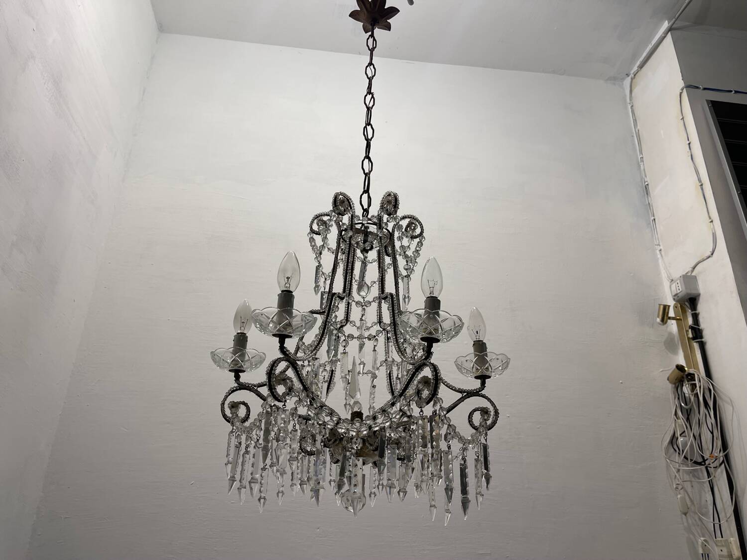 Vintage Crystal Beaded Chandelier