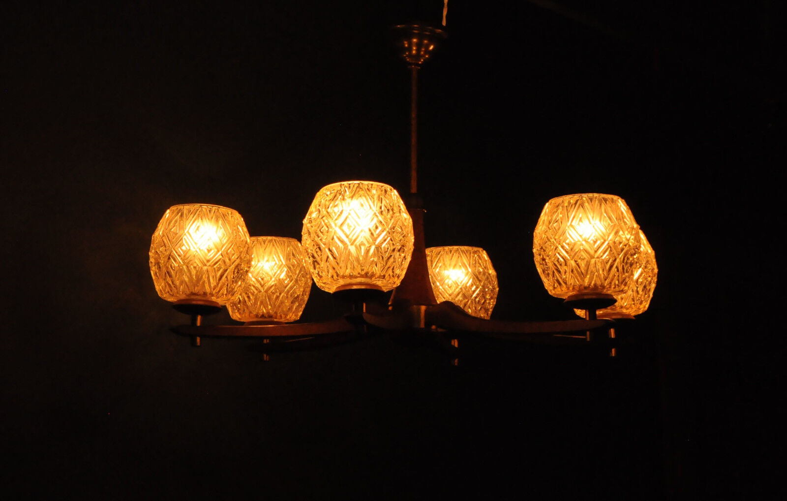 Danish six-armed chandelier from the first half of the nineteenth century of the twentieth century