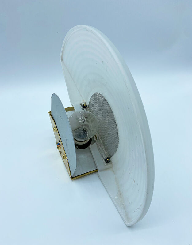 Brass and glass wall lamp