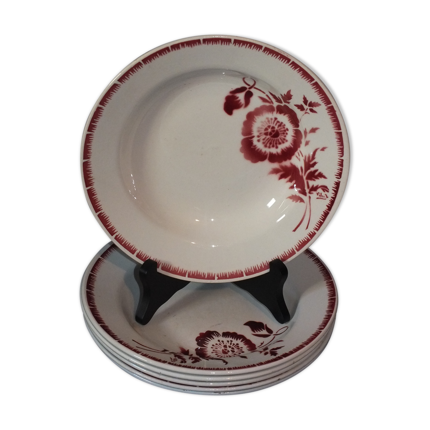 6 Vintage hollow plates - Vika in Iron Land - Sté Amandinoise