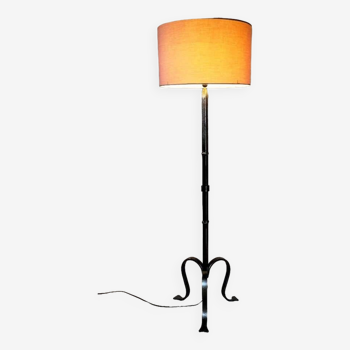 Brutalist wrought iron floor lamp