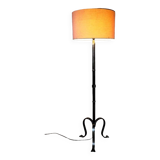 Brutalist wrought iron floor lamp
